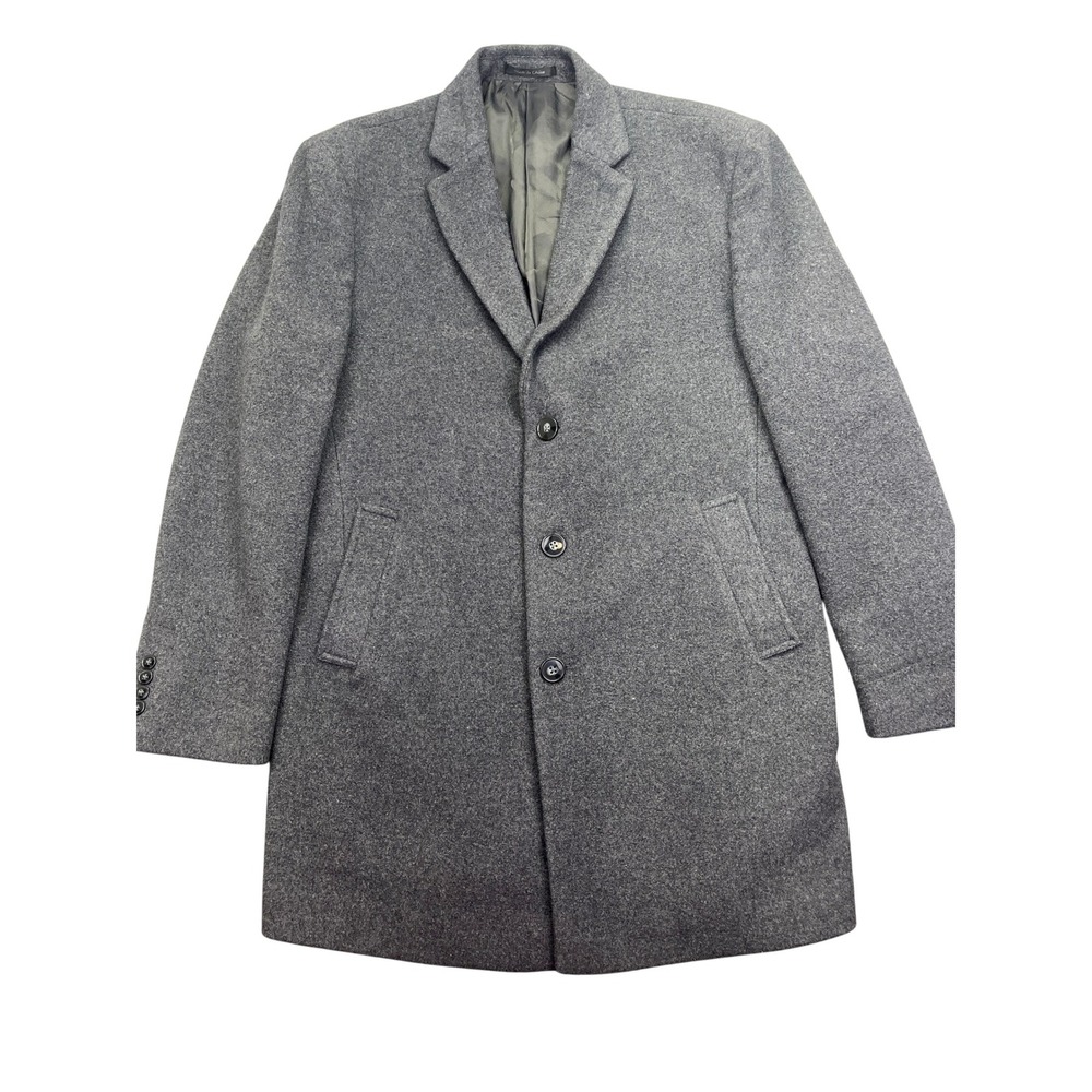 Calvin Klein Wool Blend‎ Overcoat Topcoat Business Gray Size 44R Grunge Gorpcore